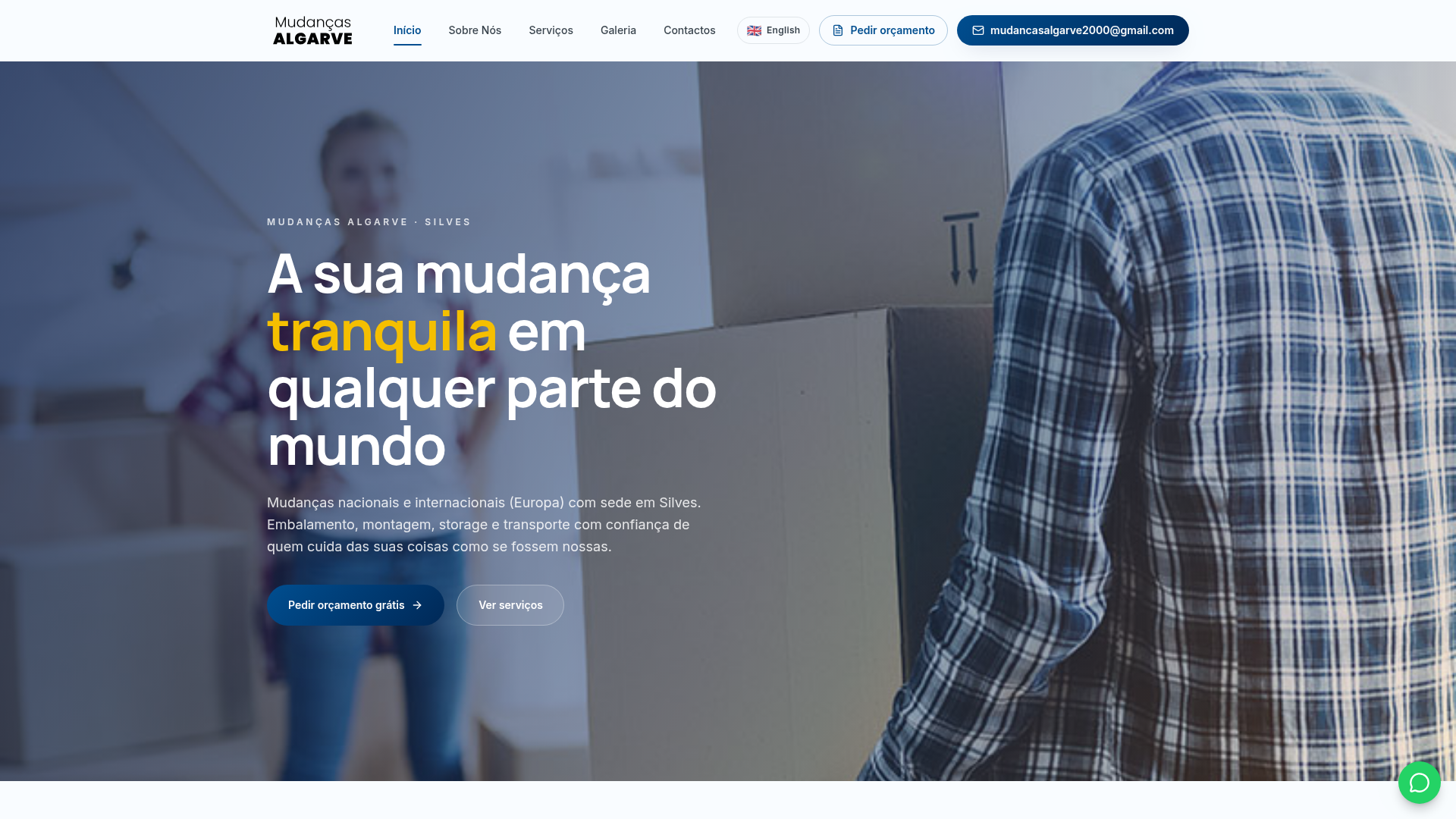 Vista previa del sitio Empresa Mudanças Algarve